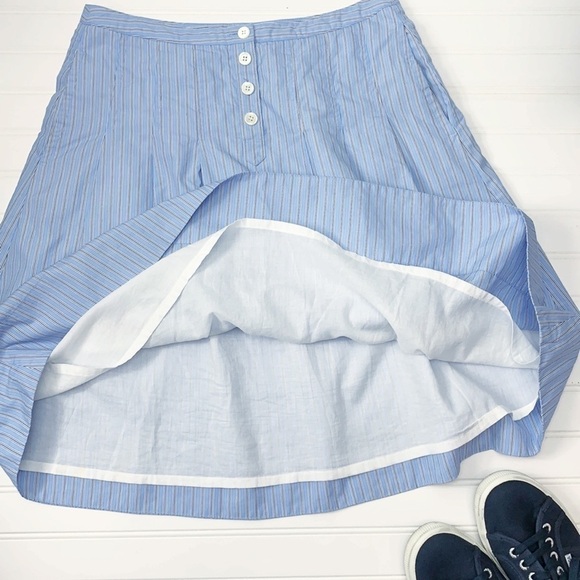 J. Crew blue striped full skirt with pockets EUC 6 - Picture 9 of 10